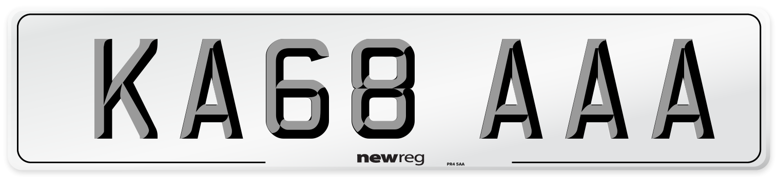KA68 AAA Number Plate from New Reg